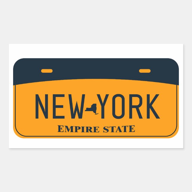 New York License Plate, The Empire State Sticker (Front)