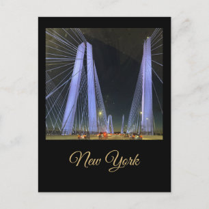 New York Lighted Bridge Postcard