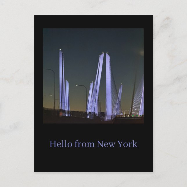 New York Lighted Bridge Postcard (Front)
