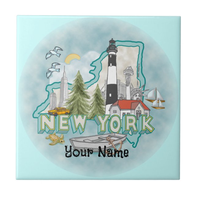 New York Lighthouse  Tile (Front)