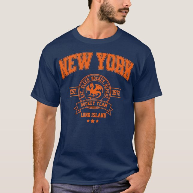 New York Long Island Hockey Team design T-Shirt (Front)