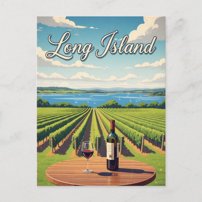 New York Long Island Postcard (Front)