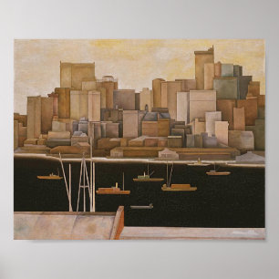  New York, Lower Manhattan by Stefan Hirsch, 1920  Poster