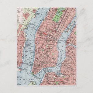 New York, Manhattan, carte vintage, carte postale