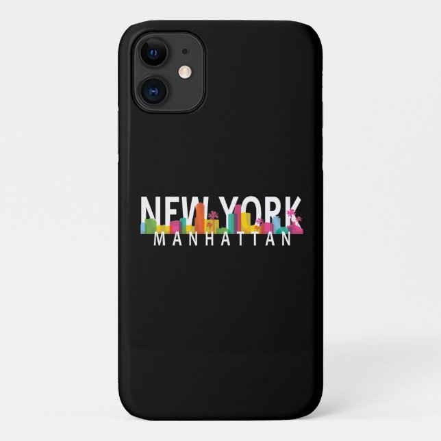 New York Manhattan skyline with palms Case-Mate iPhone Case (Back)