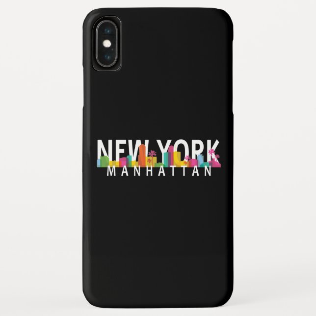 New York Manhattan skyline with palms Case-Mate iPhone Case (Back)