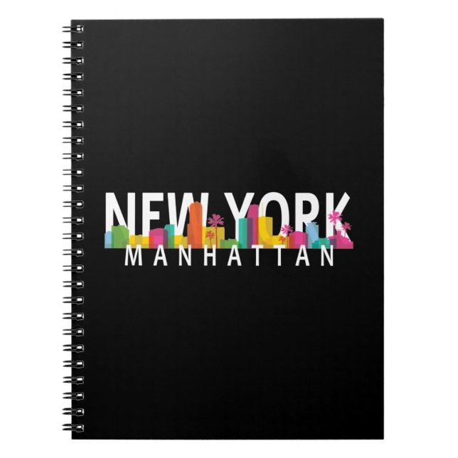 New York Manhattan skyline with palms Notebook (Front)
