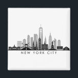 NEW YORK Manhatten USA City Skyline Silhouette Magnet<br><div class="desc">Skyline with many typical buildings, sights and monuments of this city. If something special is to be added or you have a very individual request, write to me. And of course I look forward to your feedback.</div>