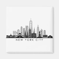 NEW YORK Manhatten USA City Skyline Silhouette