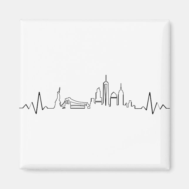 NEW YORK Manhatten USA City Skyline Silhouette Magnet (Front)