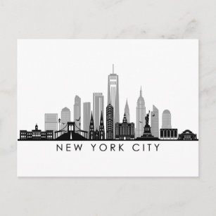 NEW YORK Manhatten USA City Skyline Silhouette Postcard