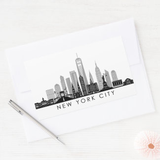 NEW YORK Manhatten USA City Skyline Silhouette Sticker