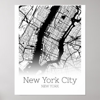New York Map - New York City NYC - Map Poster