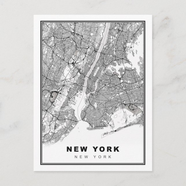 New York Map Postcard (Front)