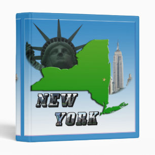 New York Map, Statue of Liberty, Monument Binder