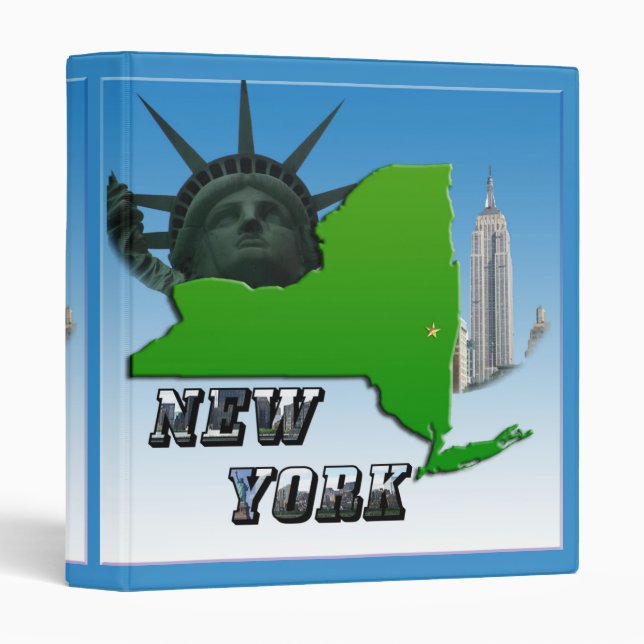 New York Map, Statue of Liberty, Monument Binder (Front/Spine)