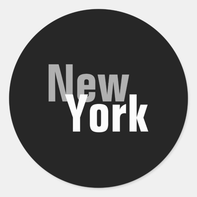 New York Mens Basic Dark  Classic Round Sticker (Front)