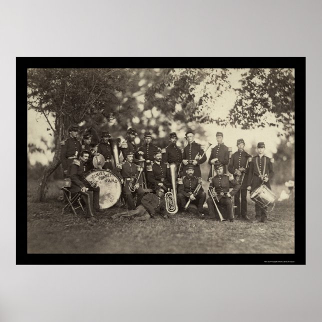 New York Militia Military Band, Arlington, VA 1861 Poster (Front)