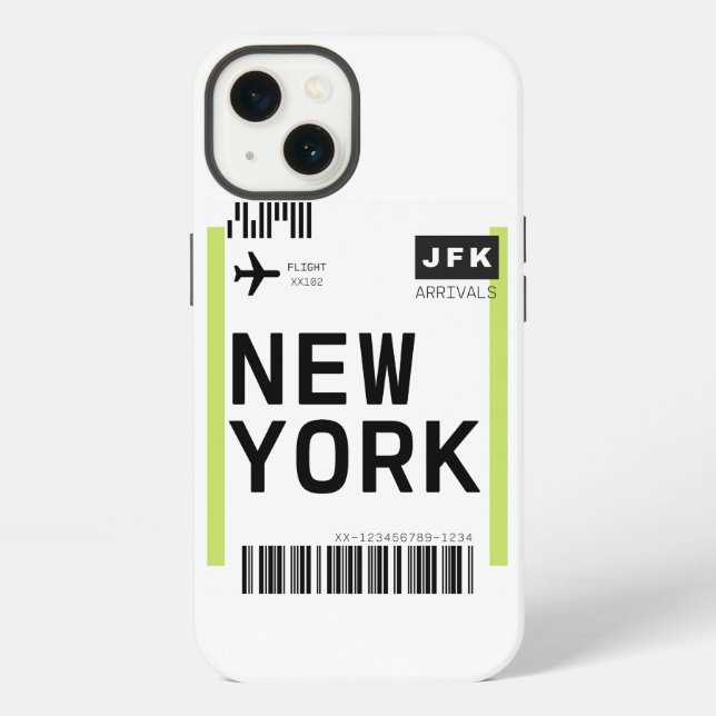 New York Mini Boarding Pass iPhone Case (Back)