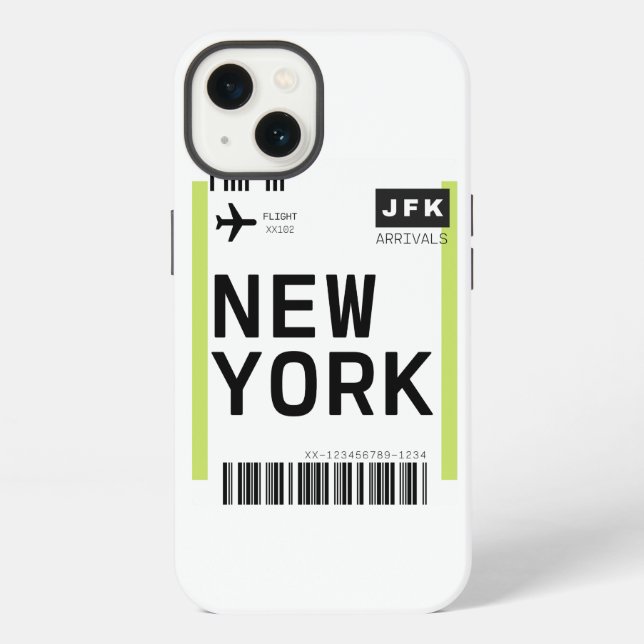New York Mini Boarding Pass iPhone Case (Back)
