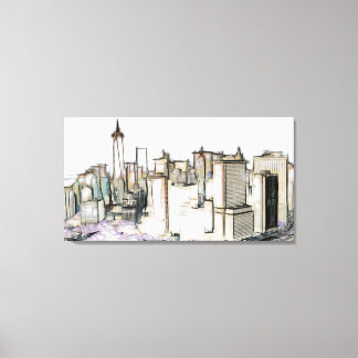 New York Mixed Media Art Canvas Print