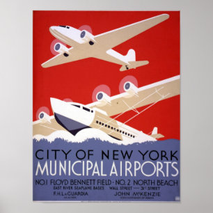 NEW YORK MUNICIPAL AIRPORTS POSTER