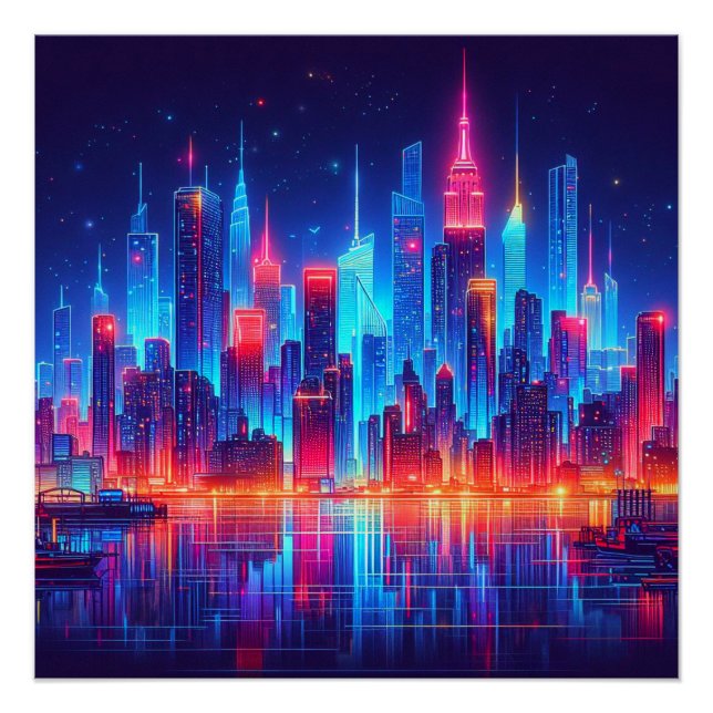 New York Neon Lights Poster (Front)