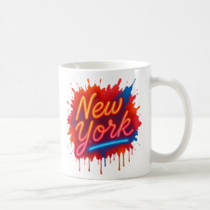 New York Neon Street Art – Colourful Retro Coffee Mug