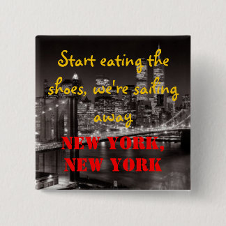 New York New York 2 Inch Square Button