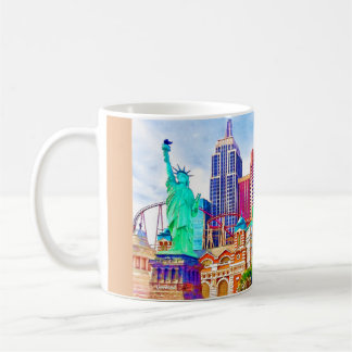 New York, New York In Las Vegas Watercolor Coffee Mug