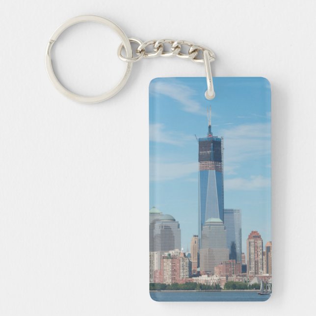 New York, New York. Manhattan City Skyline Keychain (Front)