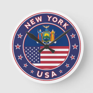 New York, New York sticker, phone case, bag Round Clock