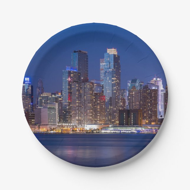 New York night skyline Paper Plate (Front)