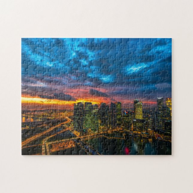 New York Night Skyline Photo Jigsaw Puzzle (Horizontal)