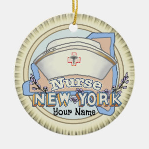 New York Nurse Ceramic Ornament