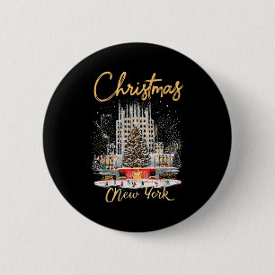 New York Ny Christmas Girl Trip Matching 2 Inch Round Button