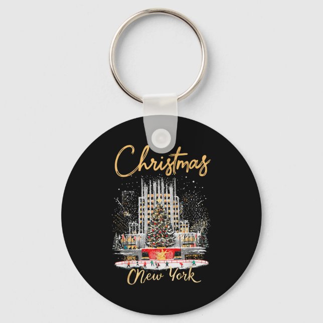 New York Ny Christmas Girl Trip Matching  Keychain (Front)