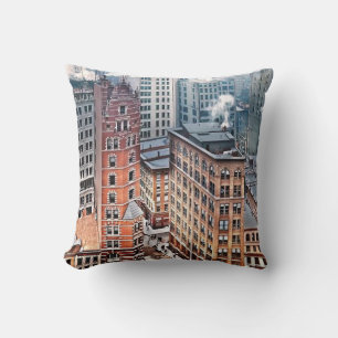 New York NY - Cluster of Skyscrapers c1900 Throw Pillow