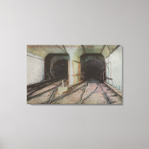 New York, NY - Hudson River Tunnel, Subway Syste Canvas Print