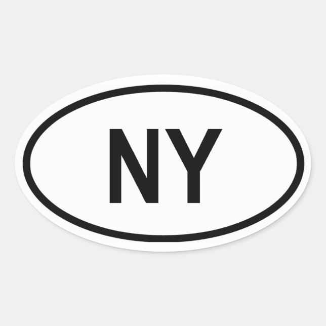 New York "NY" Oval Sticker (Front)