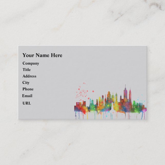 NEW YORK, NY SKYLINE - Business cards (Front)