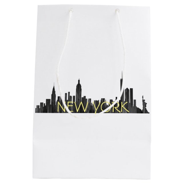 NEW YORK, NY SKYLINE PAINTBRUSH - MEDIUM GIFT BAG (Back)