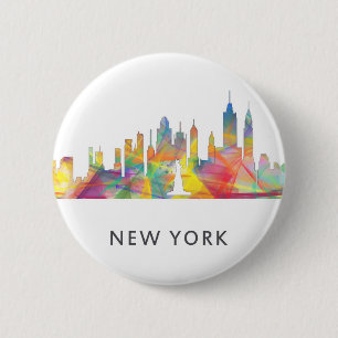 NEW YORK, NY SKYLINE WB1 - 2 INCH ROUND BUTTON