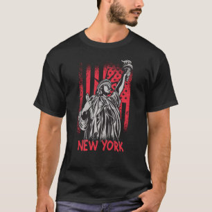 New York NY Statue of Liberty USA America Flag T-Shirt