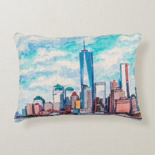 New York, NY, USA. Views on big city skyscrapers. Accent Pillow