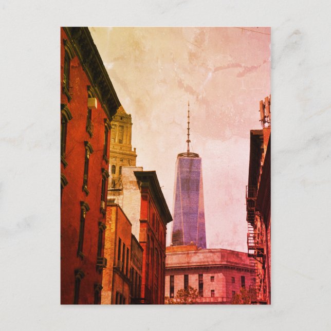 New-York NYC city colour vintage Postcard (Front)