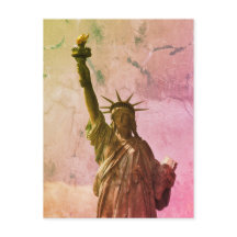 New-York NYC city colour vintage statue liberté
