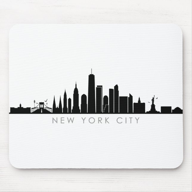 NEW YORK NYC Manhatten USA City Skyline Silhouette Mouse Pad (Front)
