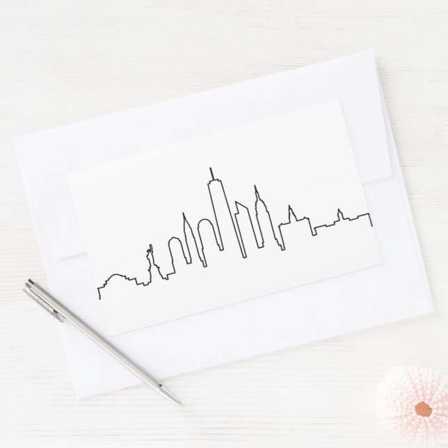 NEW YORK NYC Manhatten USA City Skyline Silhouette Sticker (Envelope)