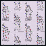 New York NYC Statue Liberty Christmas Chanukah Fabric<br><div class="desc">Fabric features an original New York City illustration of a famous landmark, the Statue of Liberty, "dressed up" for the holidays with a strand of lights. Ideal for Christmas or Hanukkah sewing and crafting! This design is also available on other products. Don't see what you're looking for? Need help with...</div>